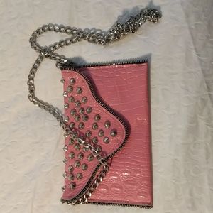 J.j. Winters pink studded crossbody bag